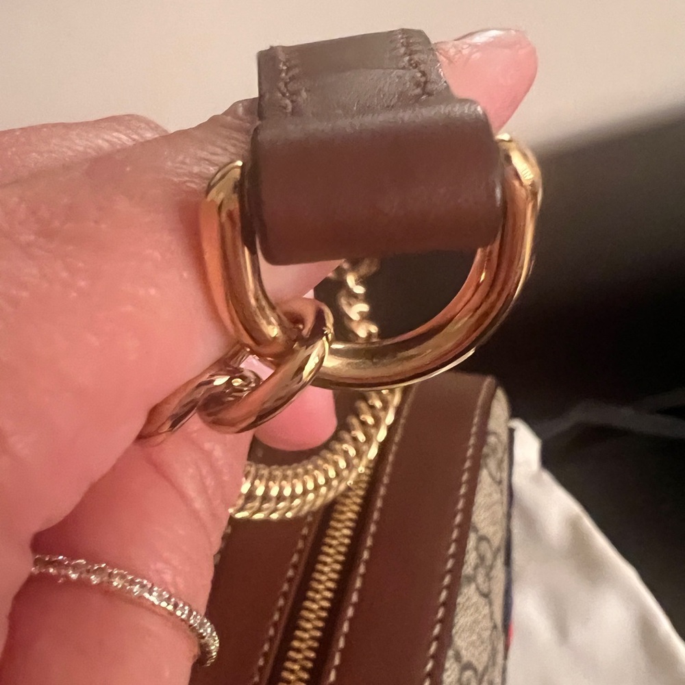 Gucci Beige and Brown Crossbody Bag with Floral Embroidery - Picture 8 of 16